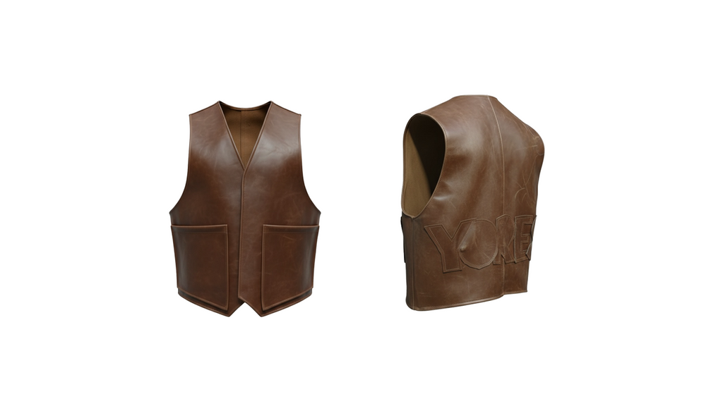 BROWN LEATHER VEST