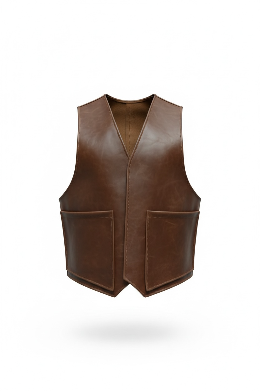 BROWN LEATHER VEST