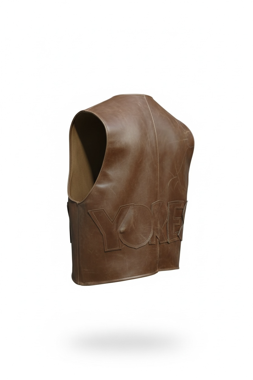 BROWN LEATHER VEST