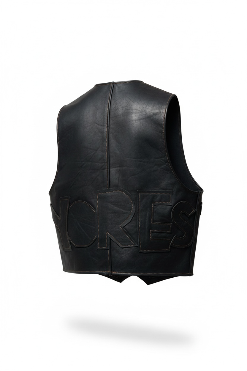 BLACK LEATHER VEST