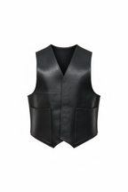 BLACK LEATHER VEST