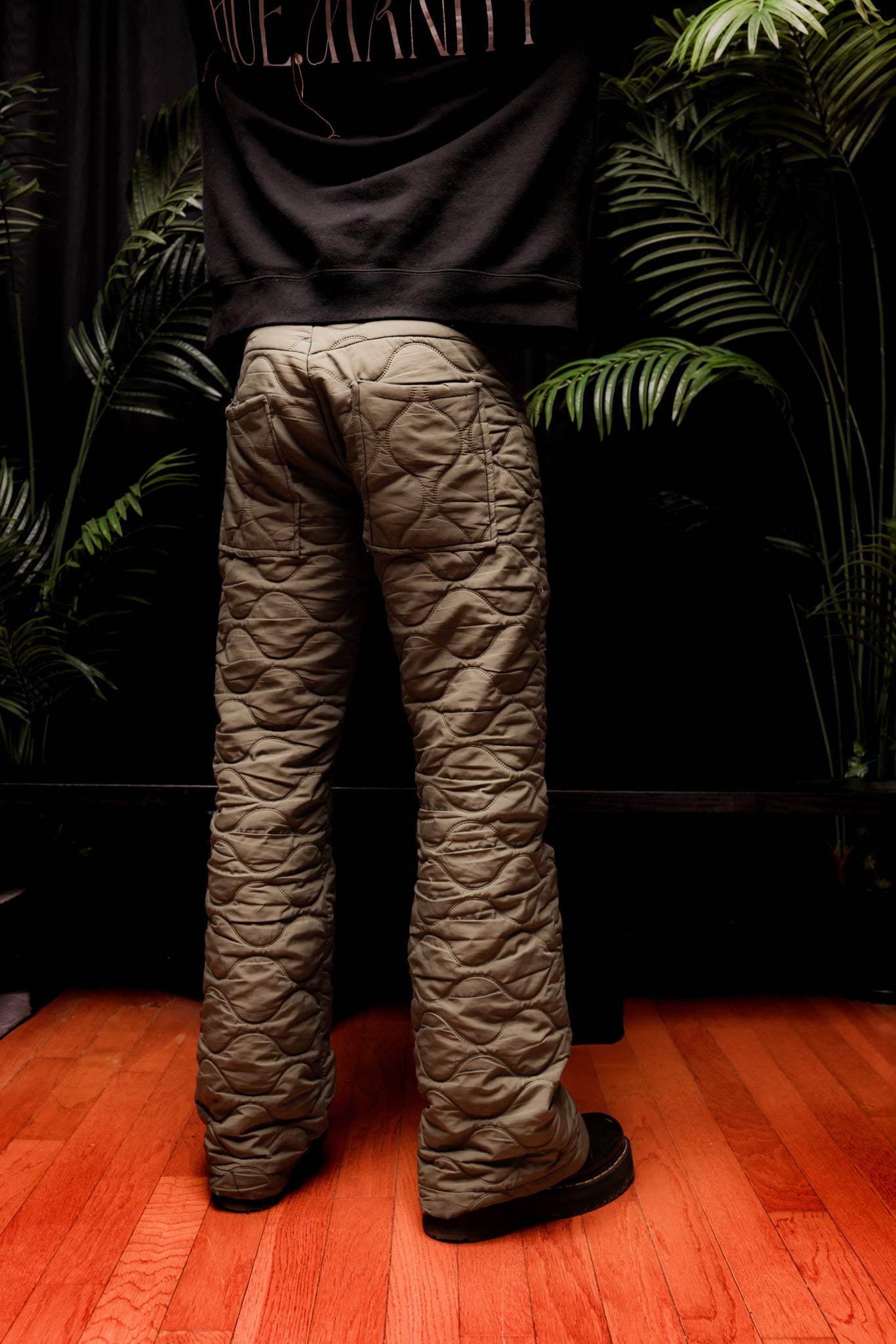 Forest Green Puffer Flair Pant