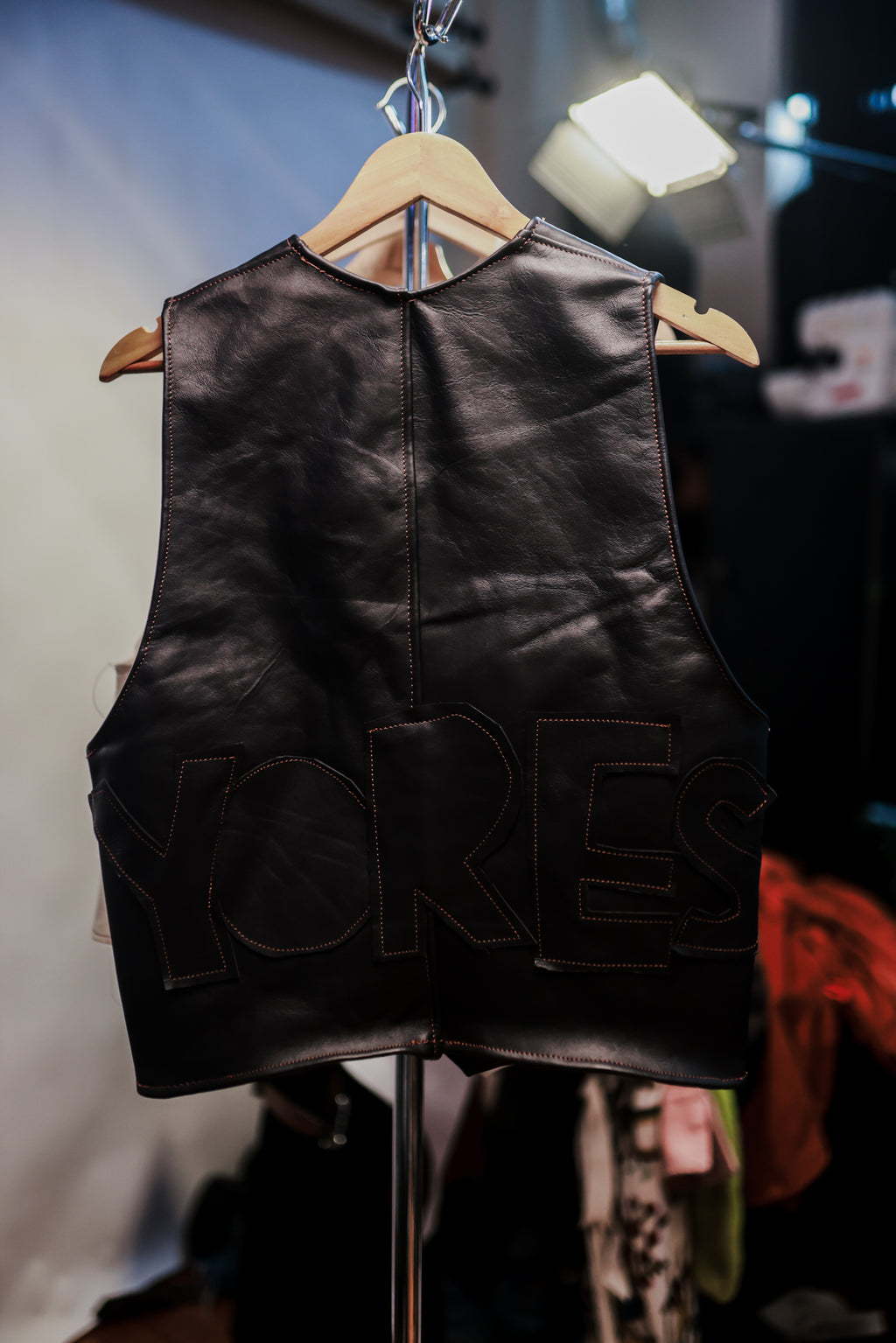 BLACK LEATHER VEST