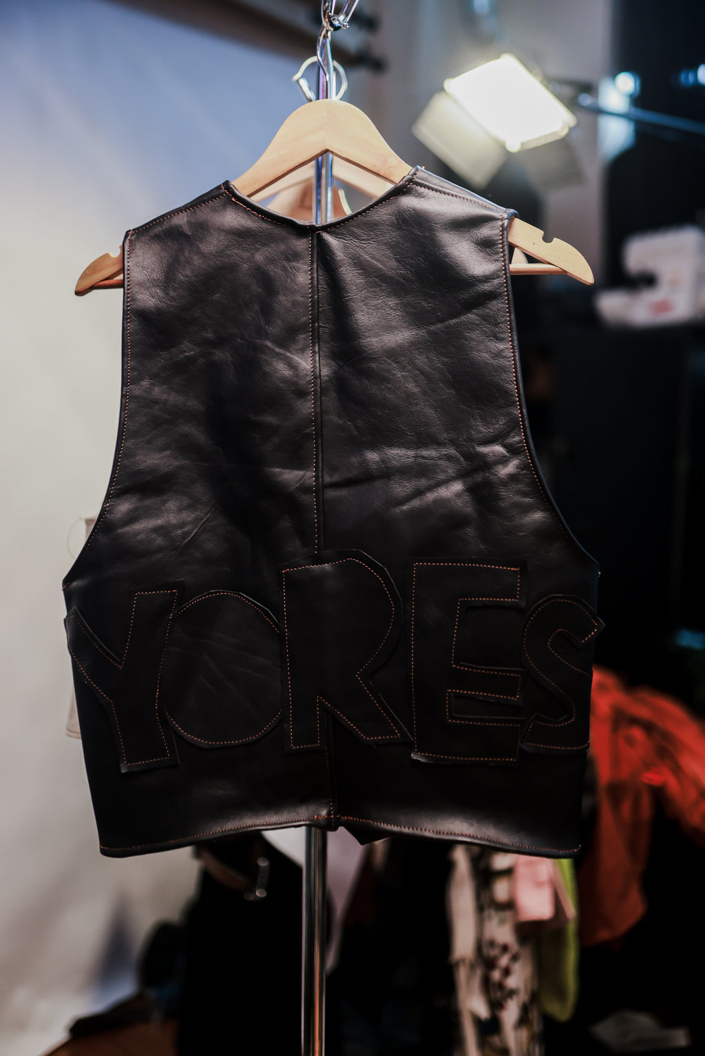 BLACK LEATHER VEST