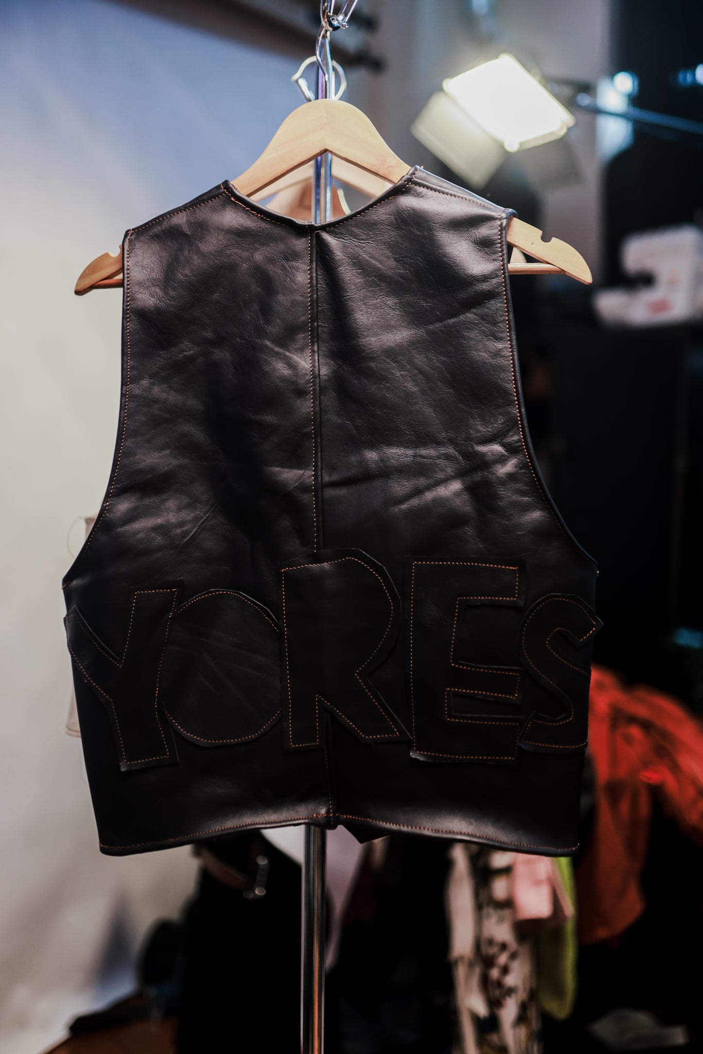 BLACK LEATHER VEST