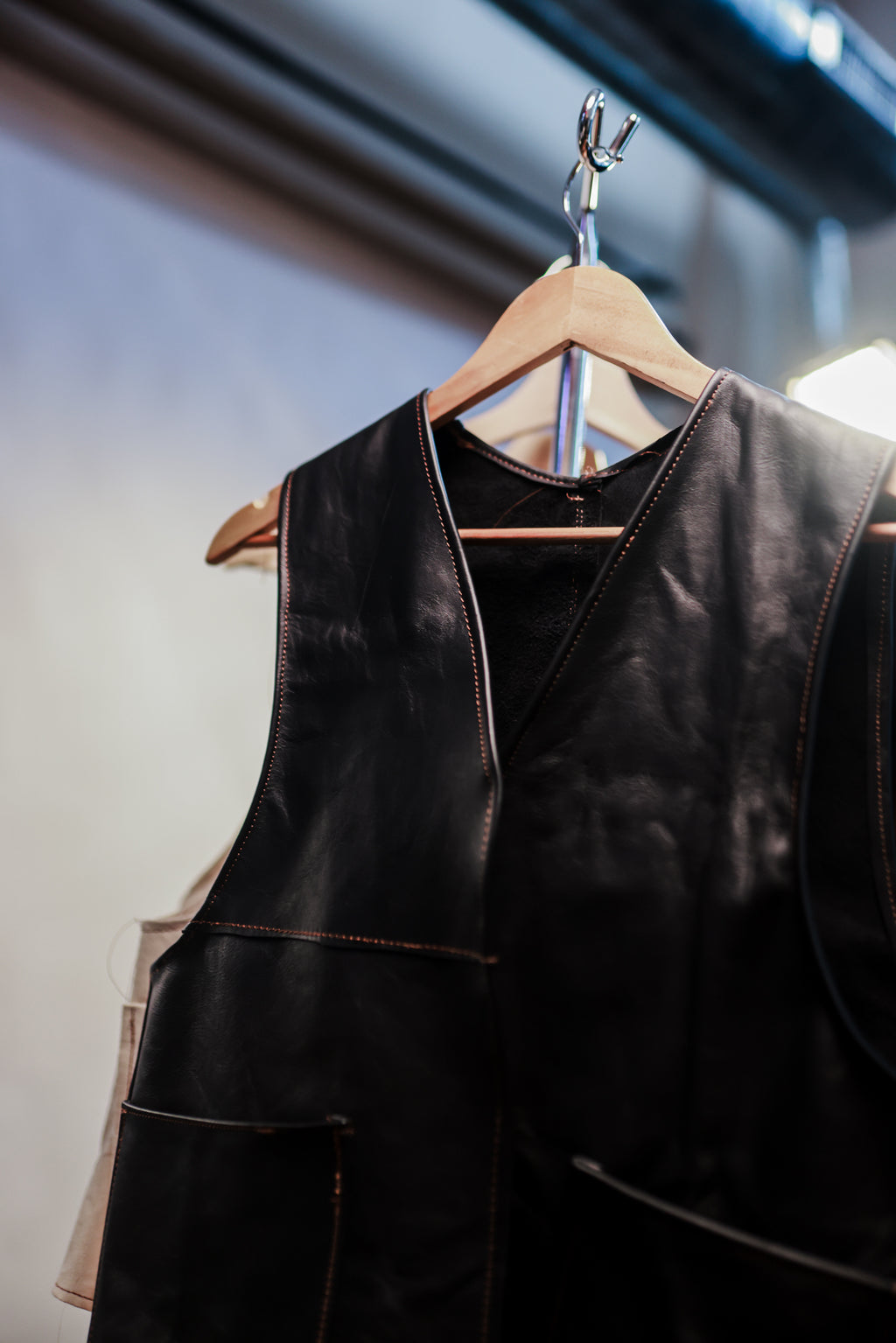 BLACK LEATHER VEST