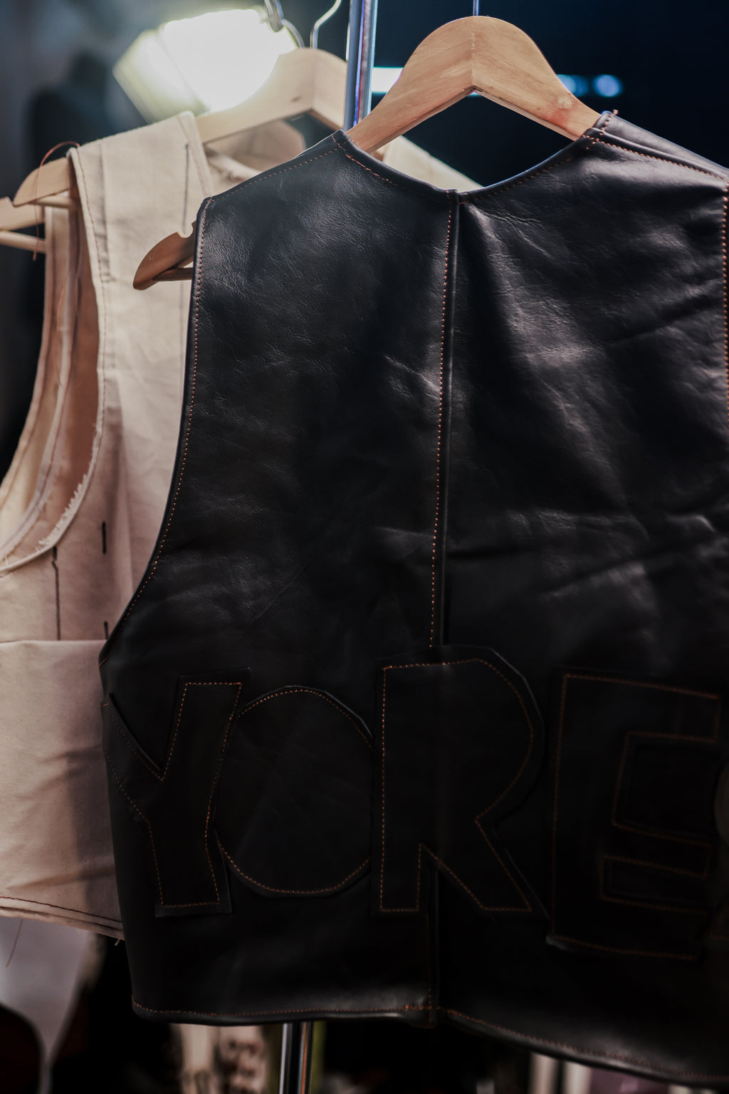 BLACK LEATHER VEST