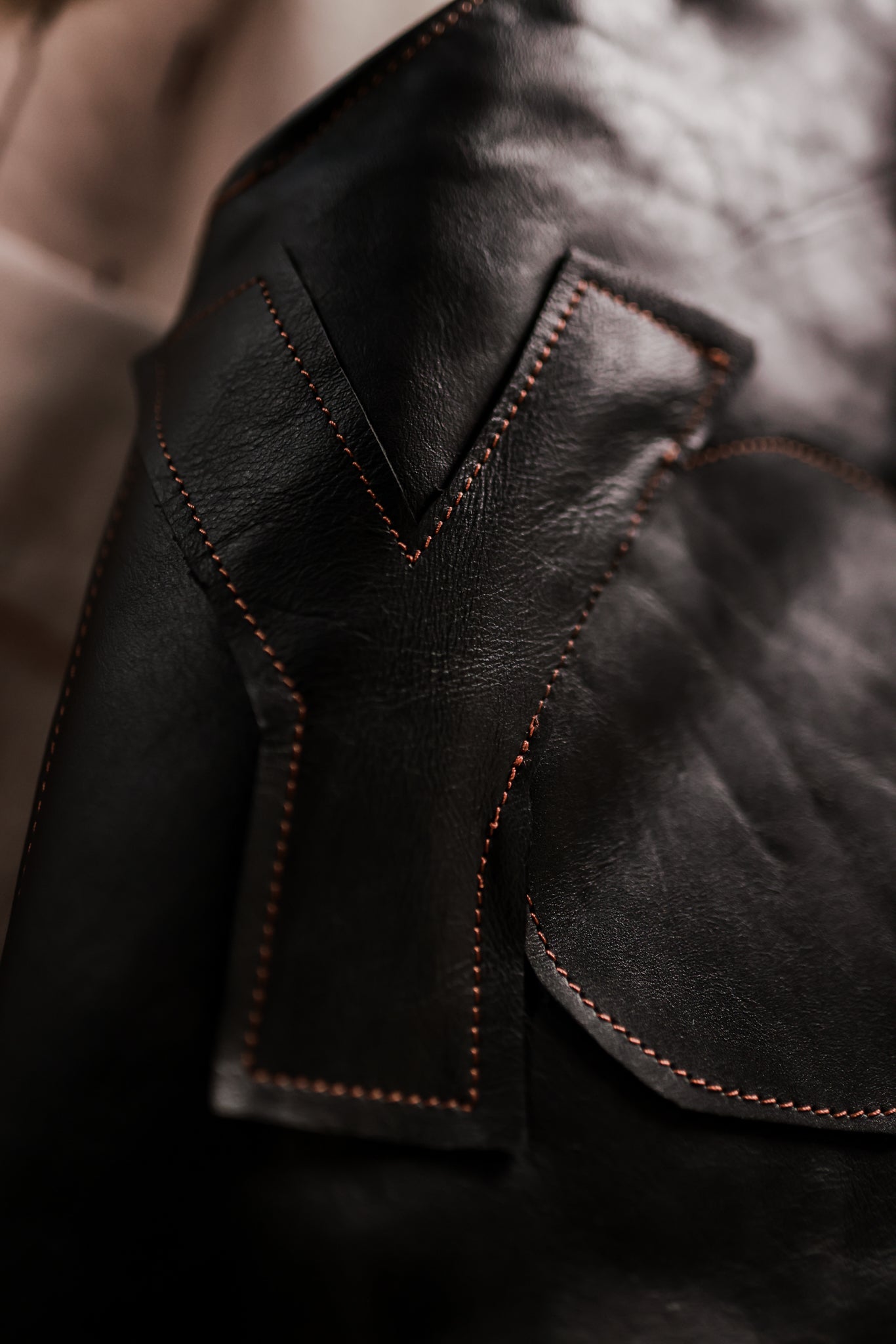 BLACK LEATHER VEST