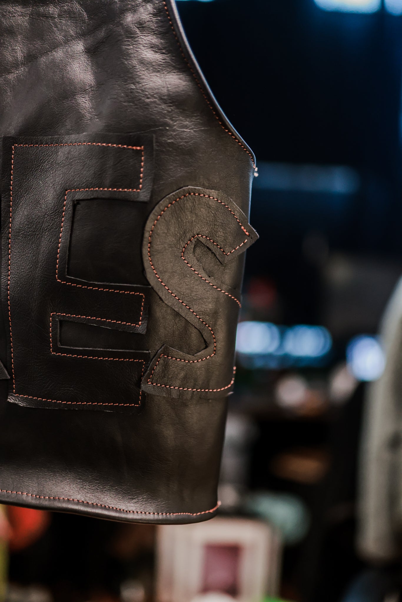 BLACK LEATHER VEST