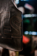 BLACK LEATHER VEST