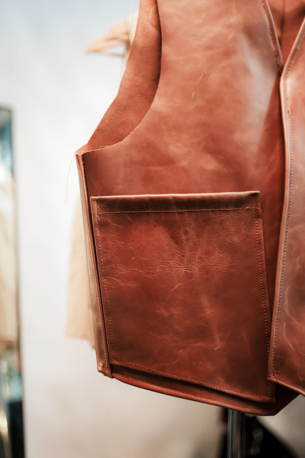 BROWN LEATHER VEST