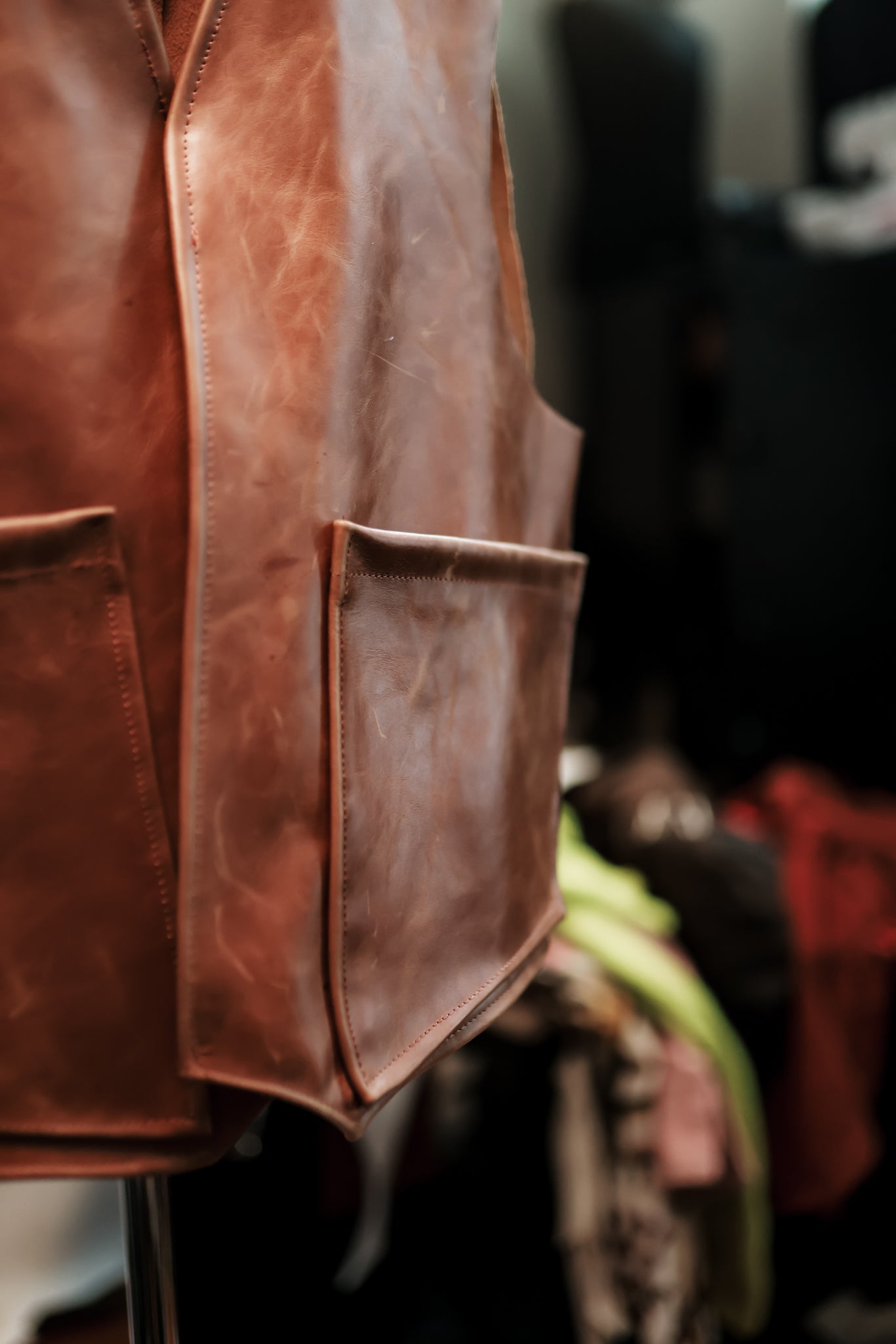 BROWN LEATHER VEST