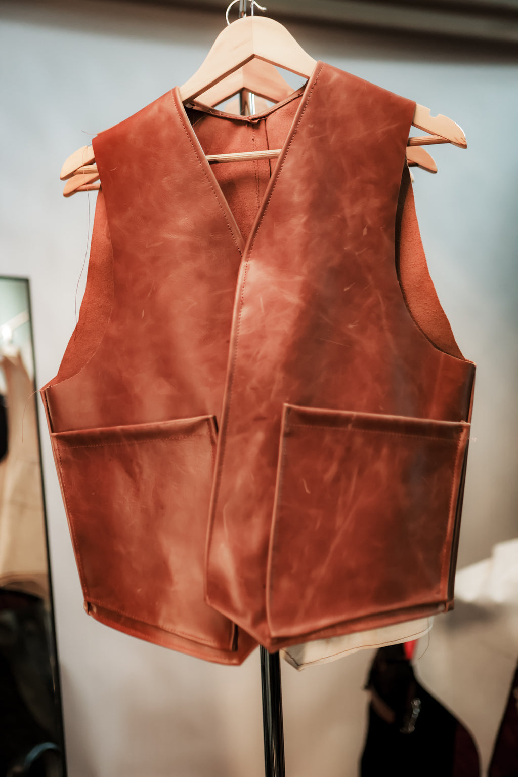 BROWN LEATHER VEST